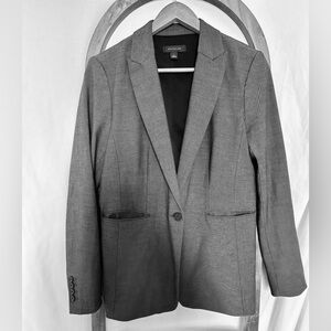 Size 6, Ann Taylor, notched, one button, gray Blazer